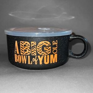 Black and Orange Soup Bowl